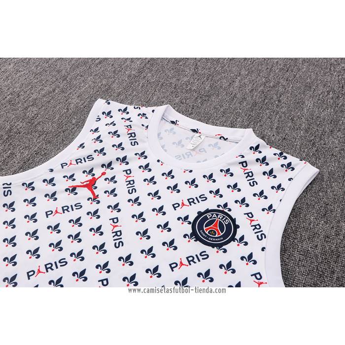 Camiseta de Entrenamiento Paris Saint-Germain Jordan 2022 2023 Sin Mangas Blanco